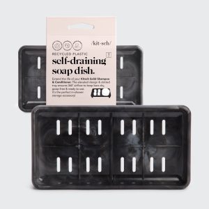 Black Self Draining Soap Dish